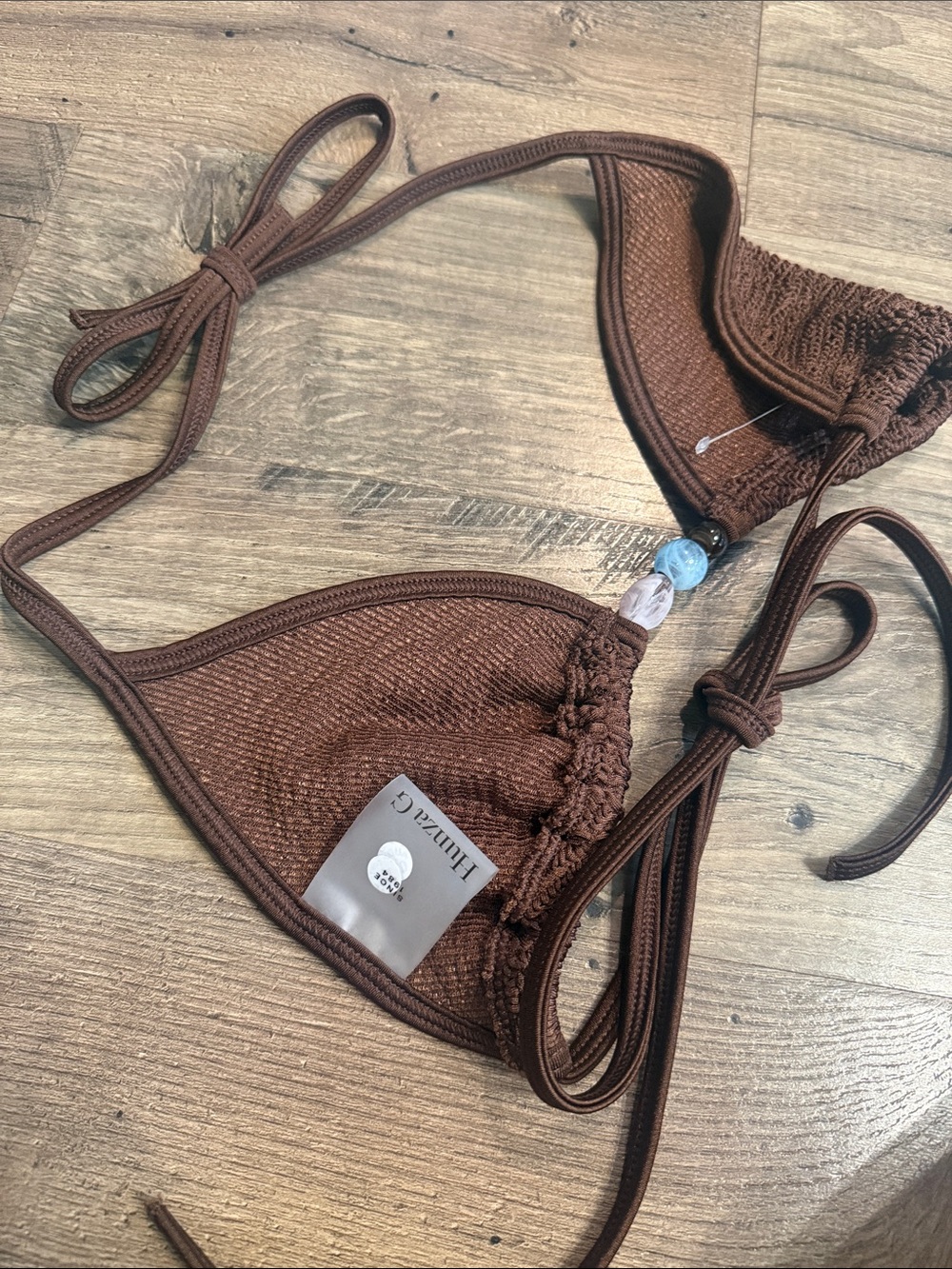Hunza G NEW Gina embellished bikini top - Picture 4 of 4